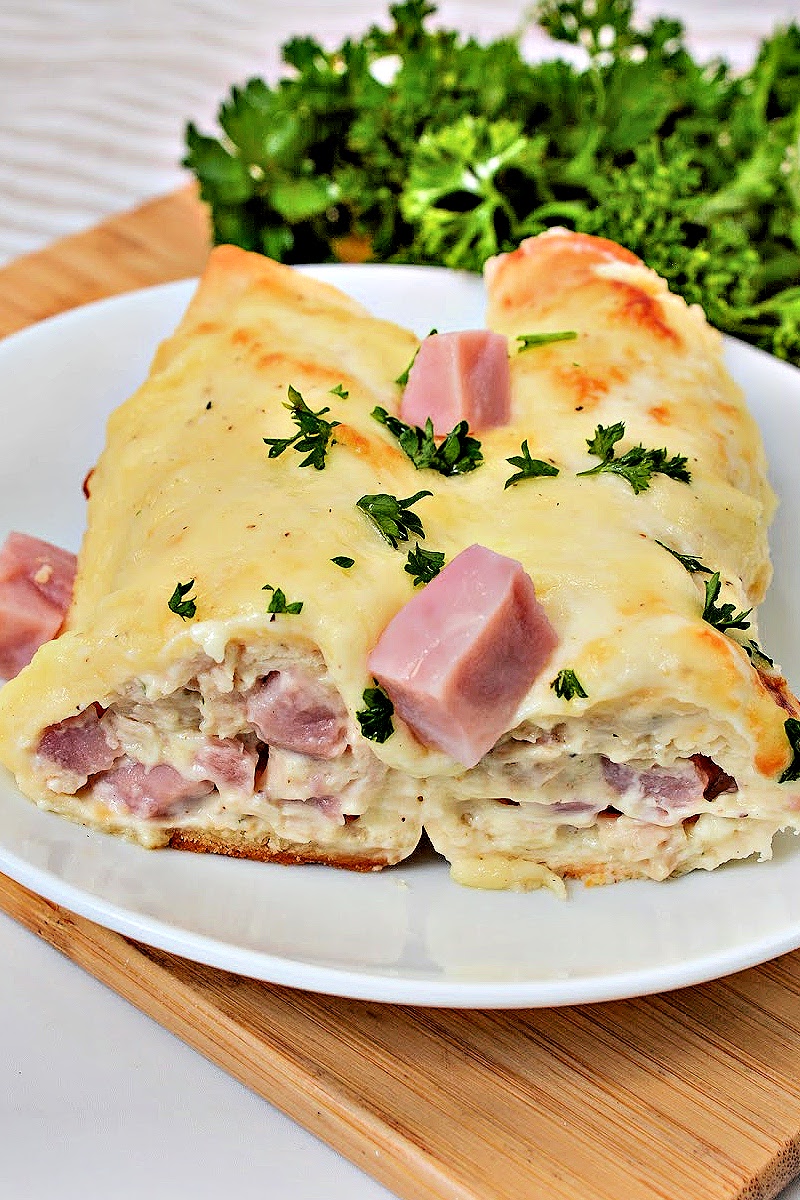 Keto Chicken Cordon Bleu Enchiladas