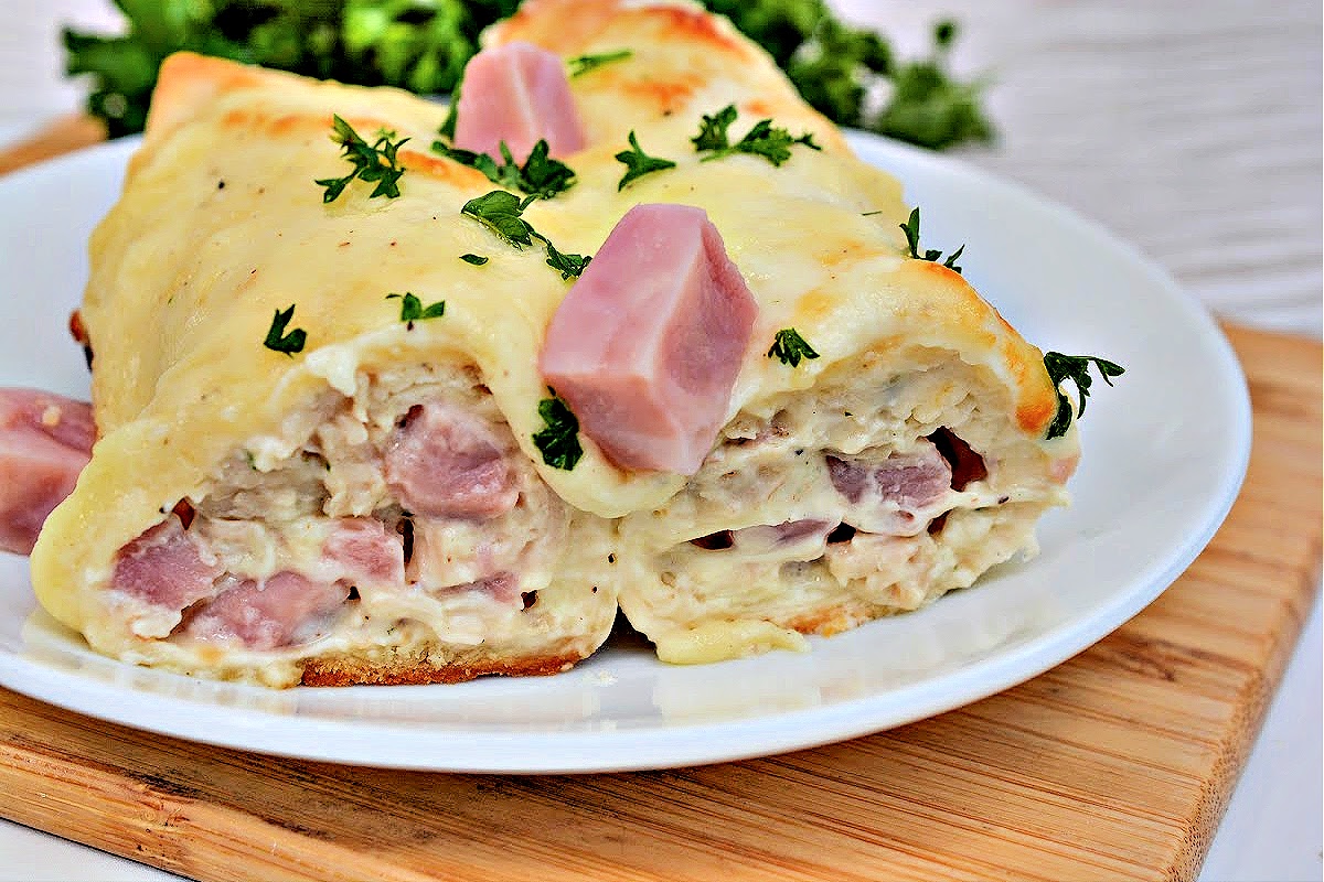 Keto Chicken Cordon Bleu Enchiladas