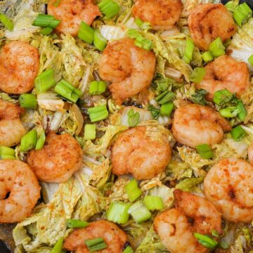 Keto Lemon Sauteed Napa Cabbage with Shrimp
