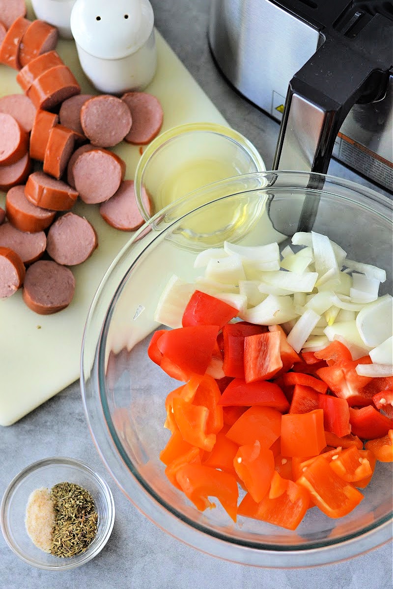 Chopped Peppers and Onions