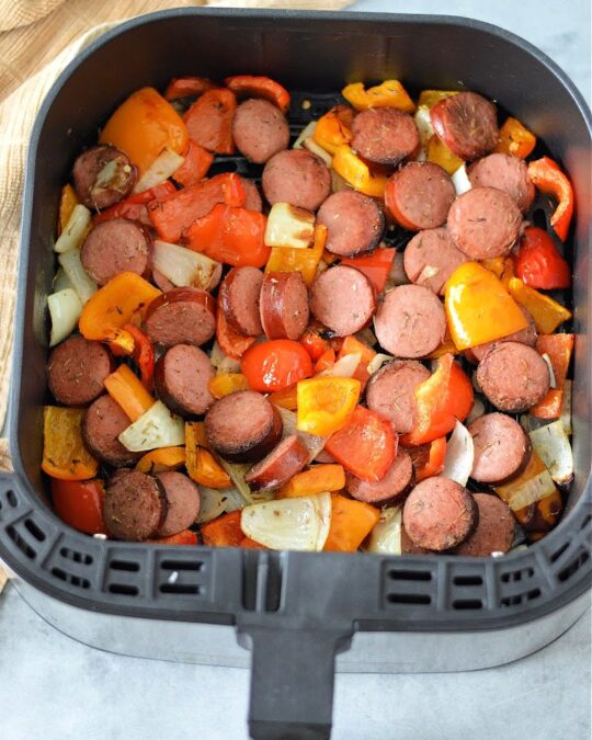 Low Carb Air fryer Chicken Sausage and Peppers