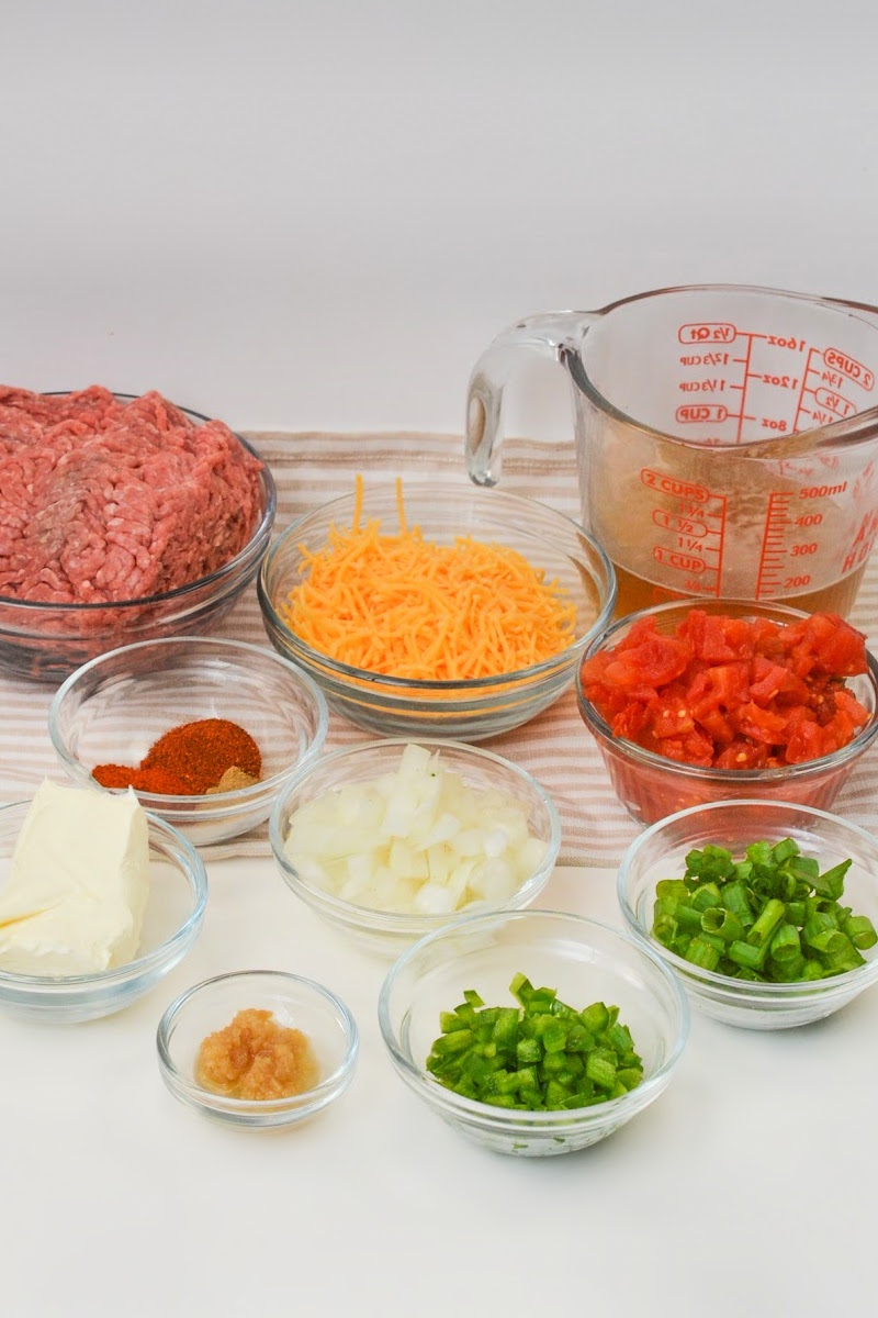 Keto King Ranch Ground Beef Skillet Ingredients