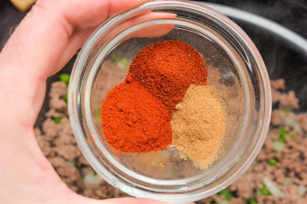 Three spices in a small bowl