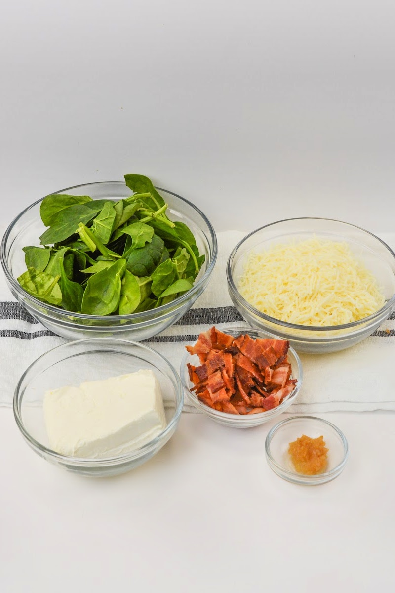 Keto Spinach and Bacon Cream Cheese Roll Ups Ingredients