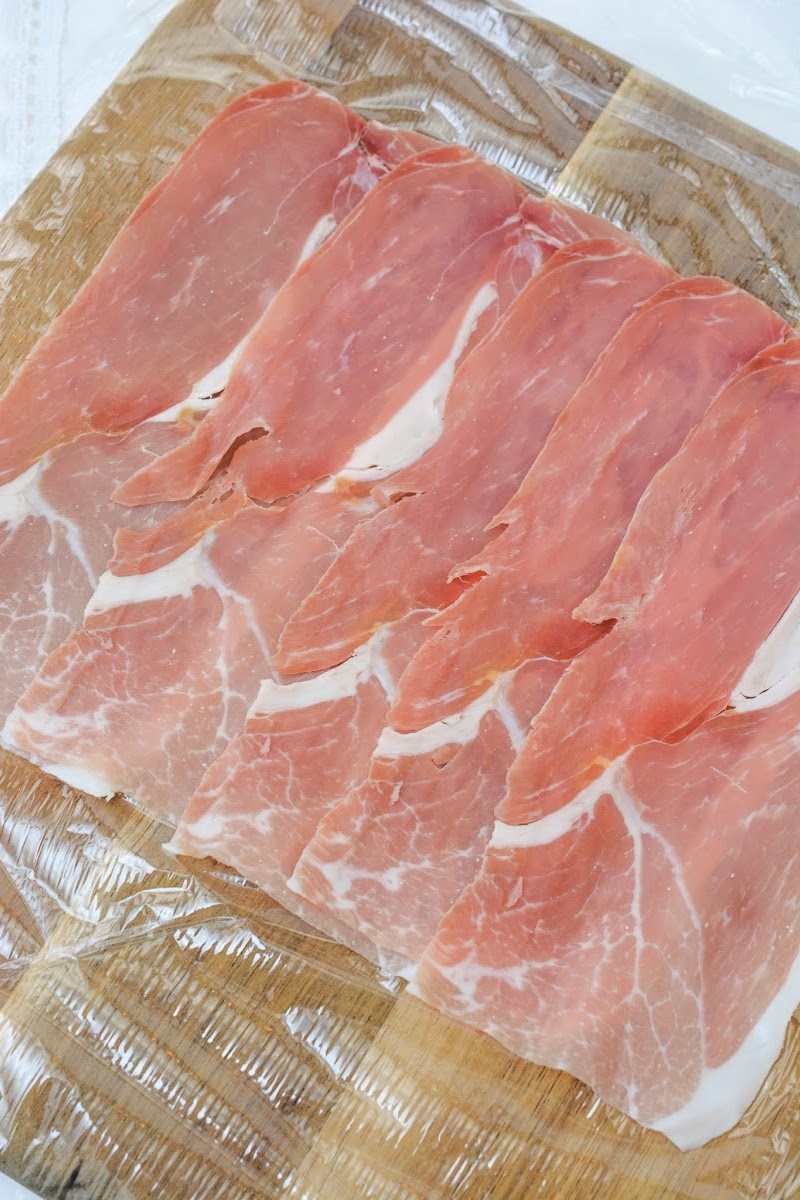 The prosciutto spread out