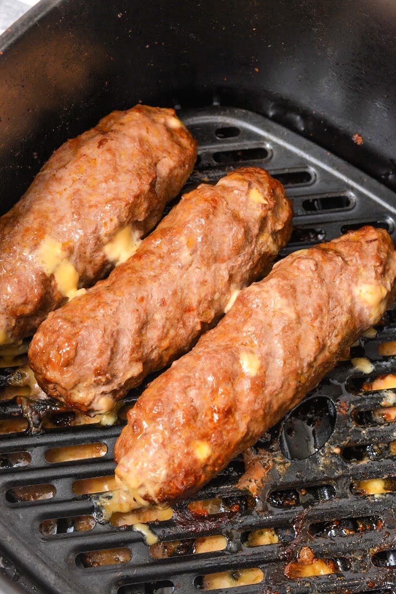 Keto Cheeseburger Dogs in the air fryer