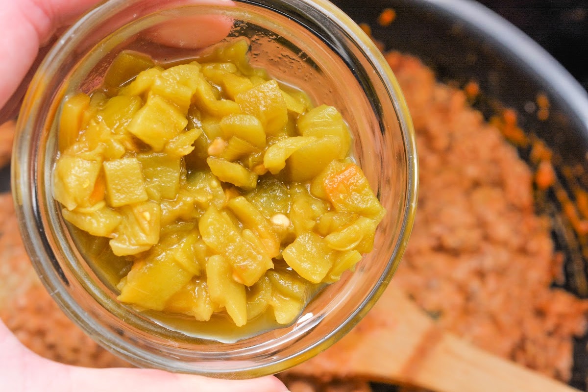 Adding green chiles