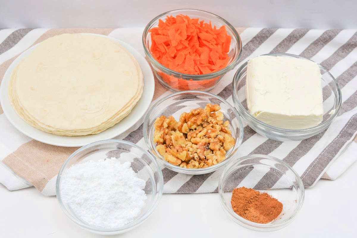 Keto Carrot Cake Roll-Ups Ingredients
