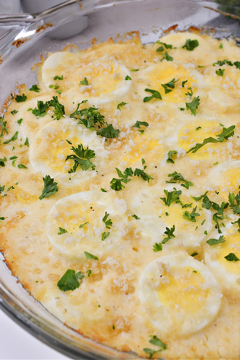 Keto Hard Boiled Egg Au Gratin