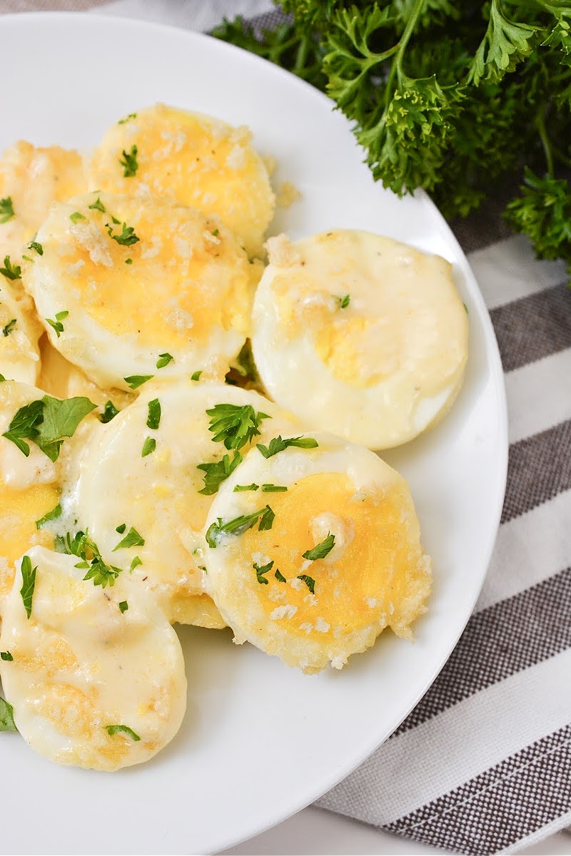 Keto Hard Boiled Egg Au Gratin