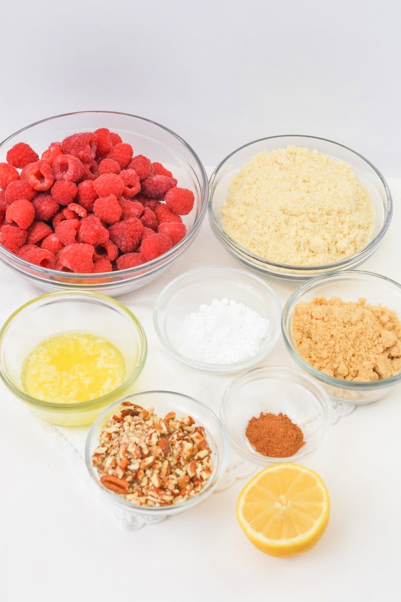 Low Carb Raspberry Crumble Ingredients