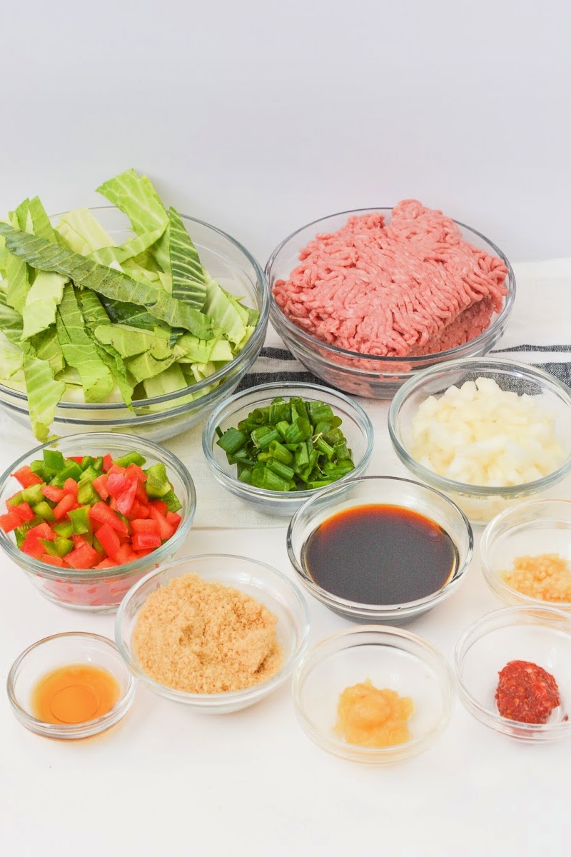 Spicy Mongolian Ground Beef and Cabbage Noodles Ingredients