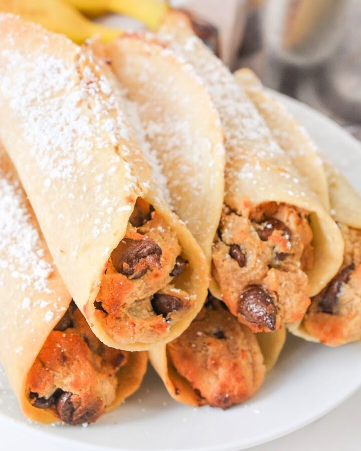 Crispy Low Carb Chocolate Chip Peanut Butter Roll Ups