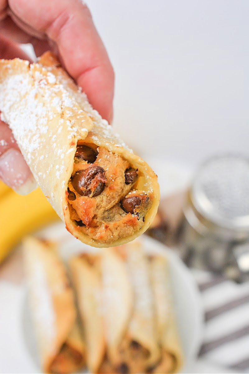 Crispy Low Carb Chocolate Chip Peanut Butter Roll Ups
