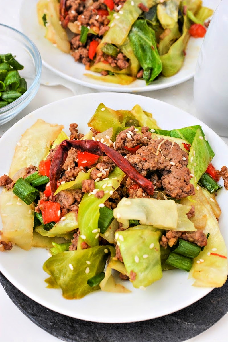 Keto Mongolian Ground Beef and Cabbage