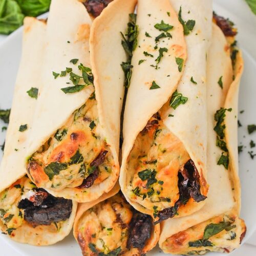 Low Carb Tomato Basil Cream Cheese Roll Ups