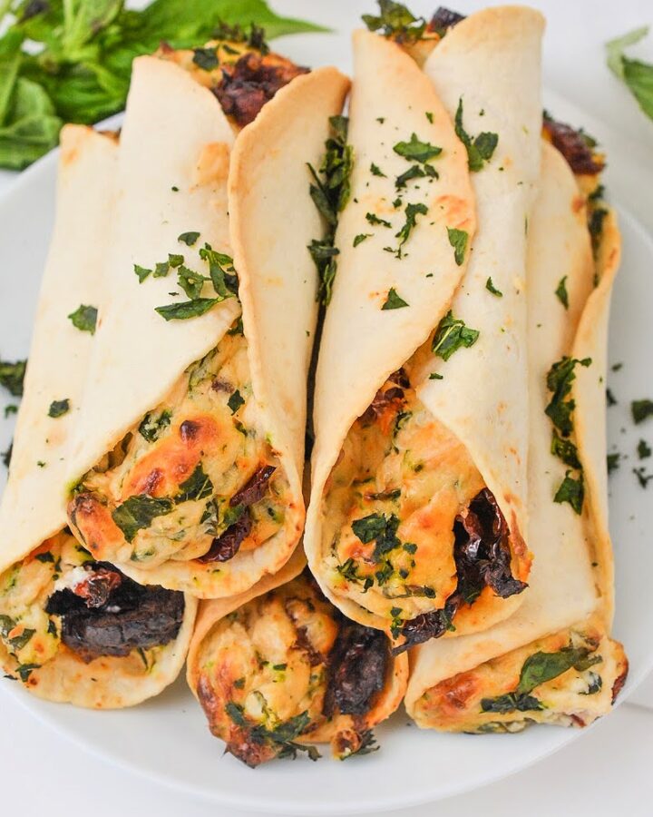 Low Carb Tomato Basil Cream Cheese Roll Ups