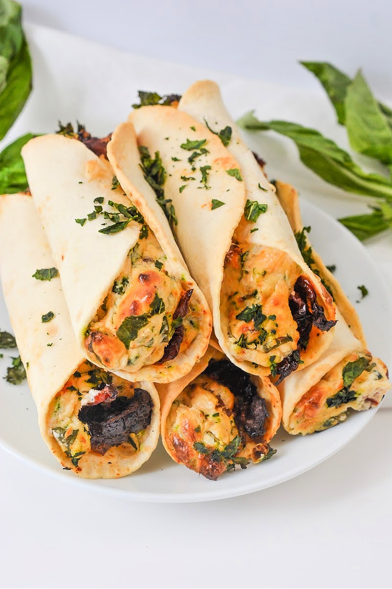 Low Carb Tomato Basil Cream Cheese Roll Ups