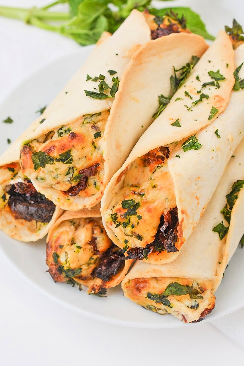 Low Carb Tomato Basil Cream Cheese Roll Ups