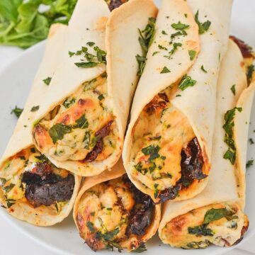 Low Carb Tomato Basil Cream Cheese Roll Ups