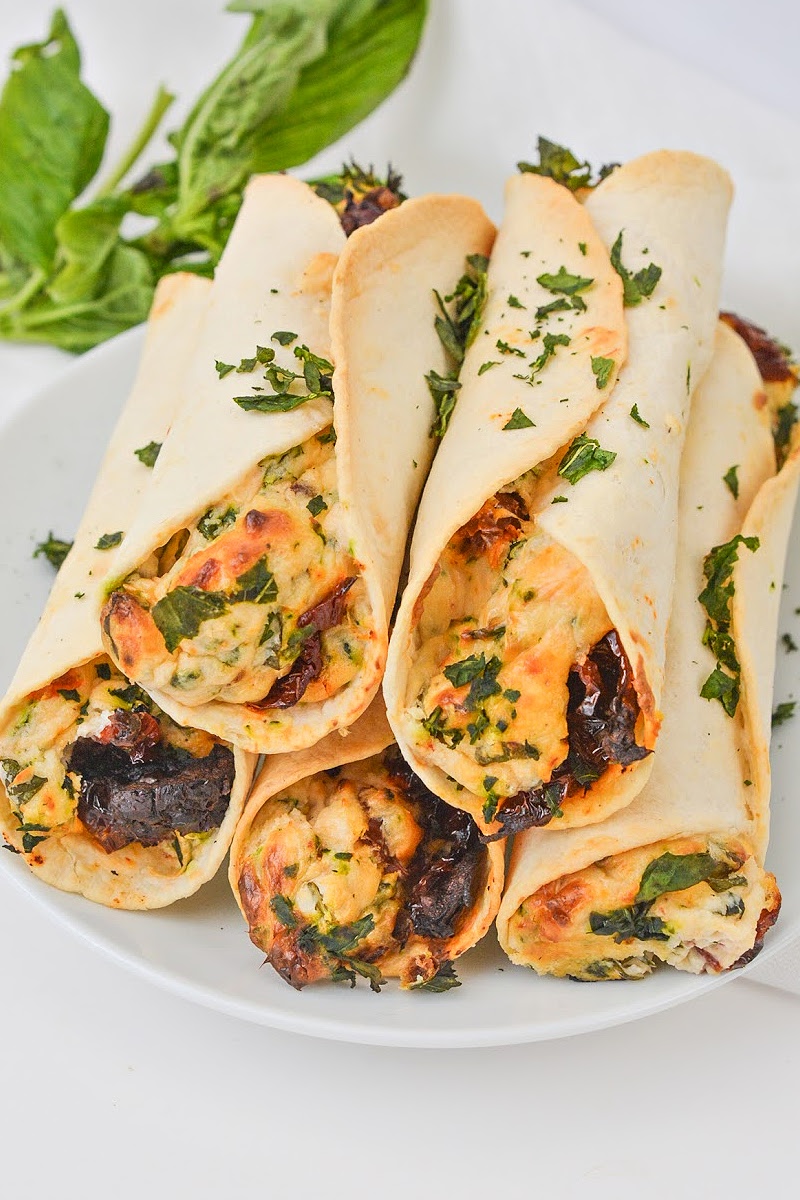 Low Carb Tomato Basil Cream Cheese Roll Ups