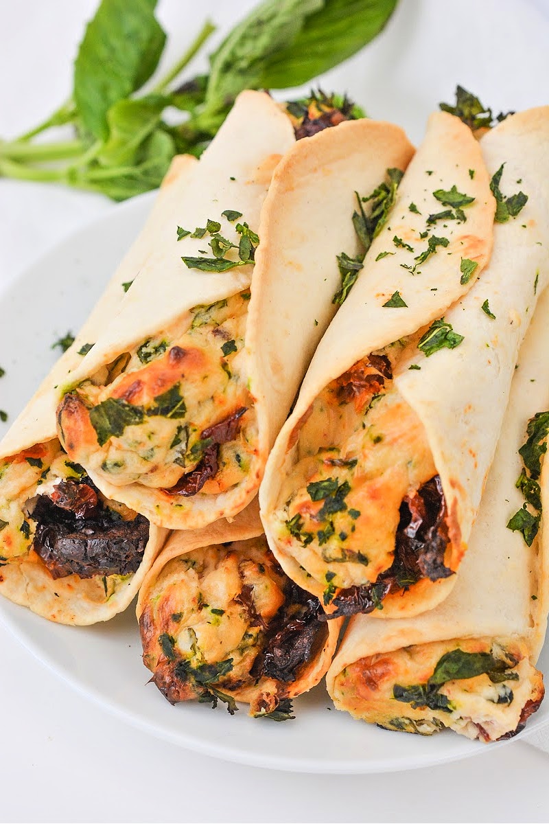 Low Carb Tomato Basil Cream Cheese Roll Ups