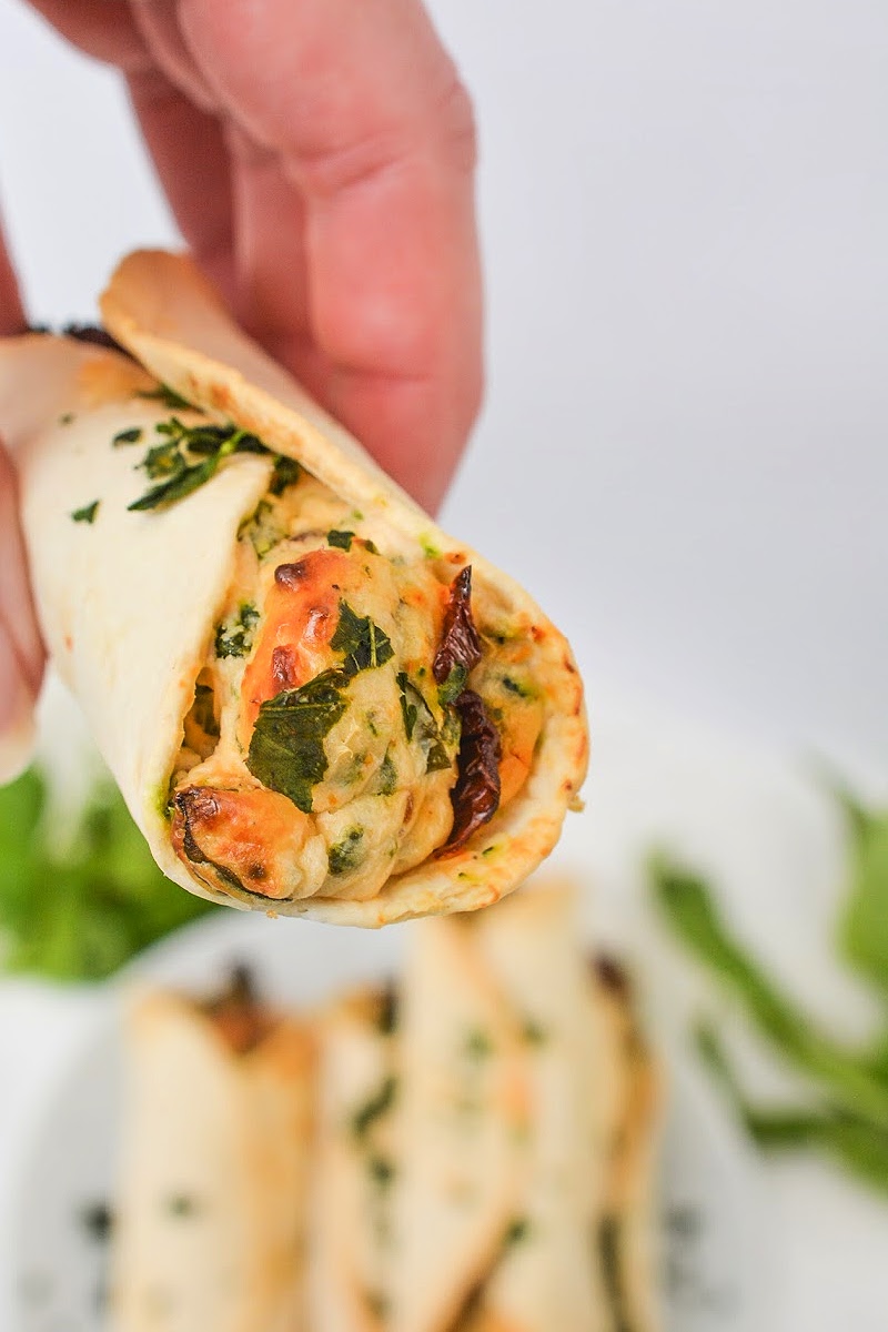 Low Carb Tomato Basil Cream Cheese Roll Ups