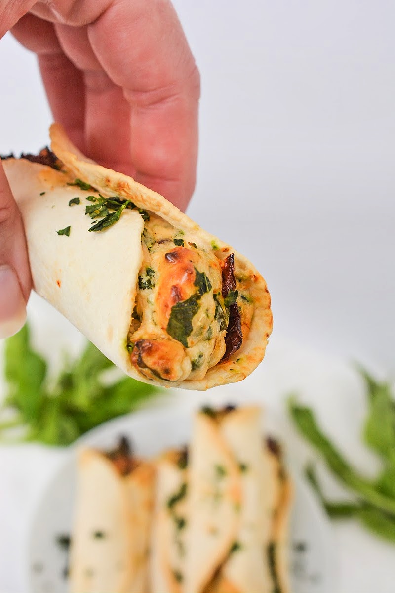 Low Carb Tomato Basil Cream Cheese Roll Ups