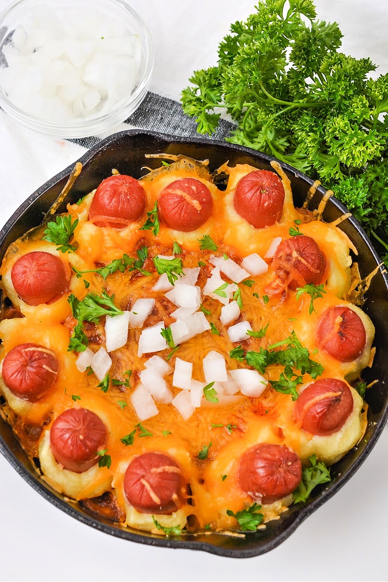 Keto Chili Cheese Dog Skillet Dip