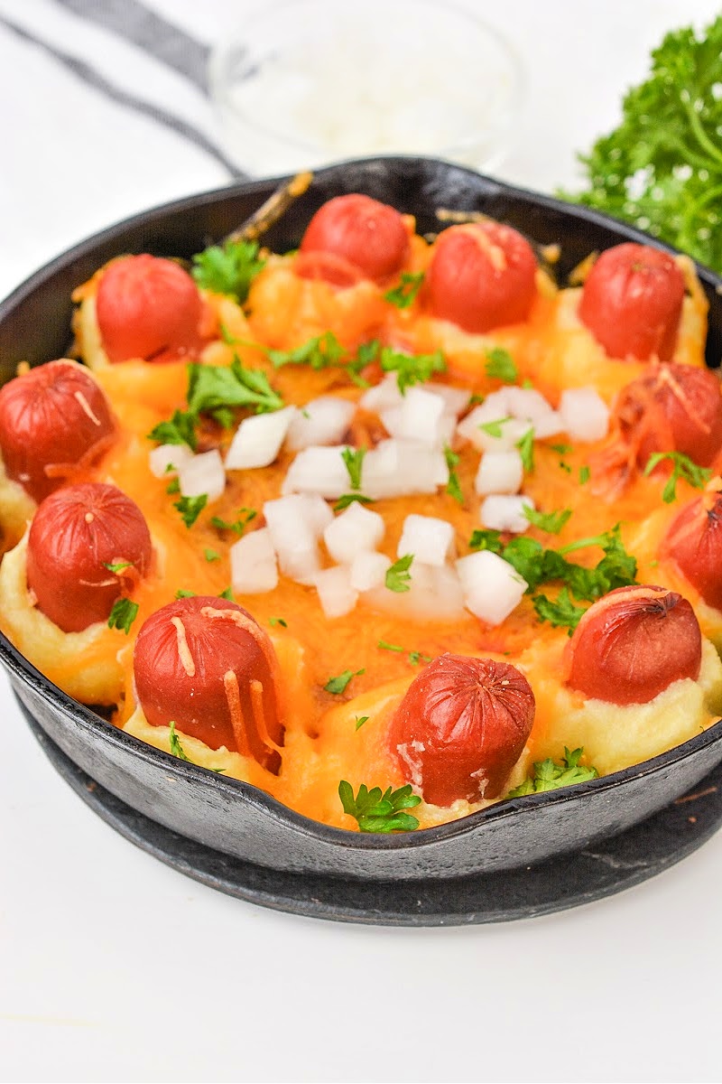Keto Chili Cheese Dog Skillet Dip