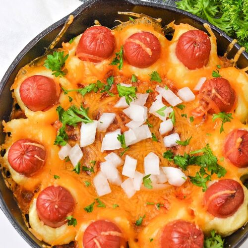 Keto Chili Cheese Dog Skillet Dip