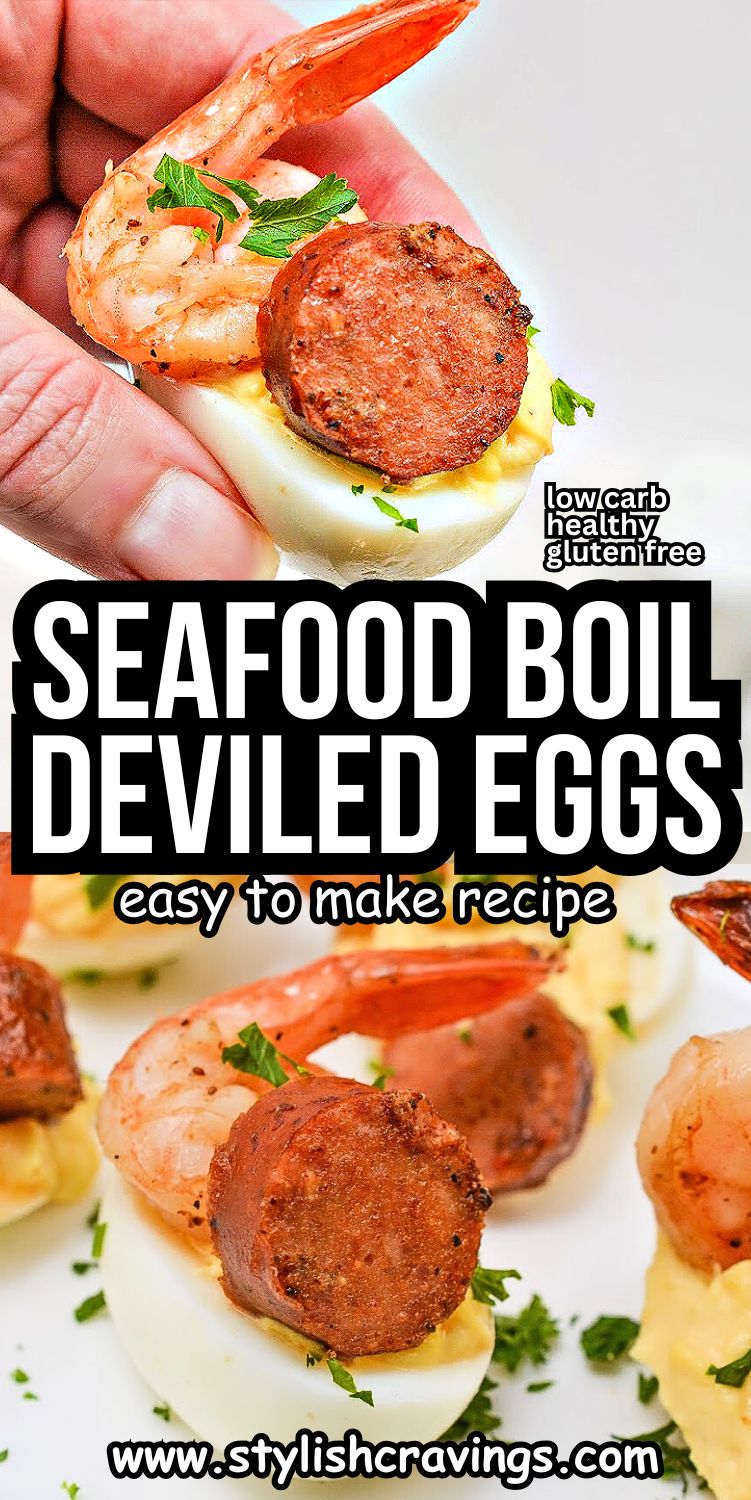 Keto Seafood Boil Deviled Eggs