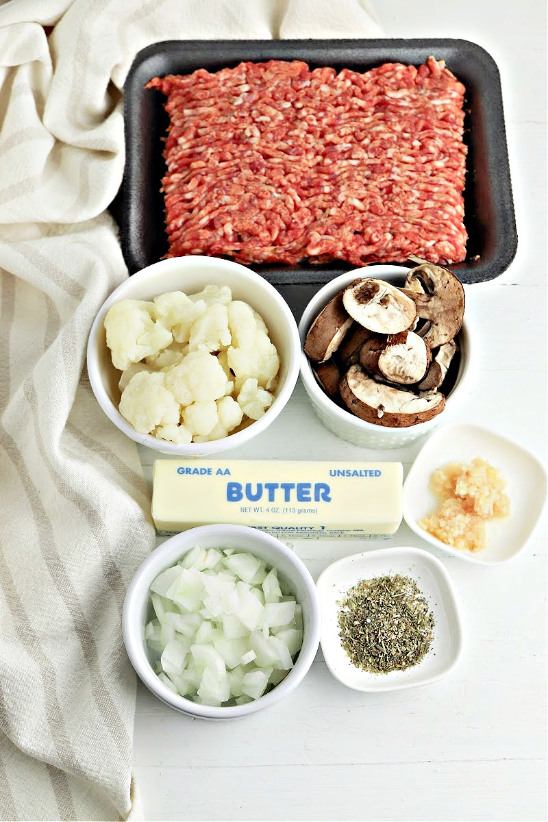 Keto Garlic Butter Sausage and Mushrooms Skillet