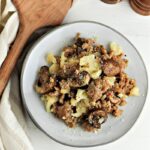 Keto Garlic Butter Sausage and Mushrooms Skillet