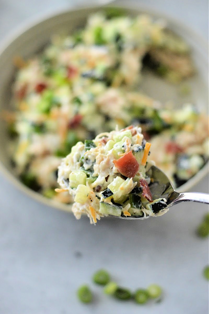 Keto Jalapeno Popper Chicken Cucumber Salad