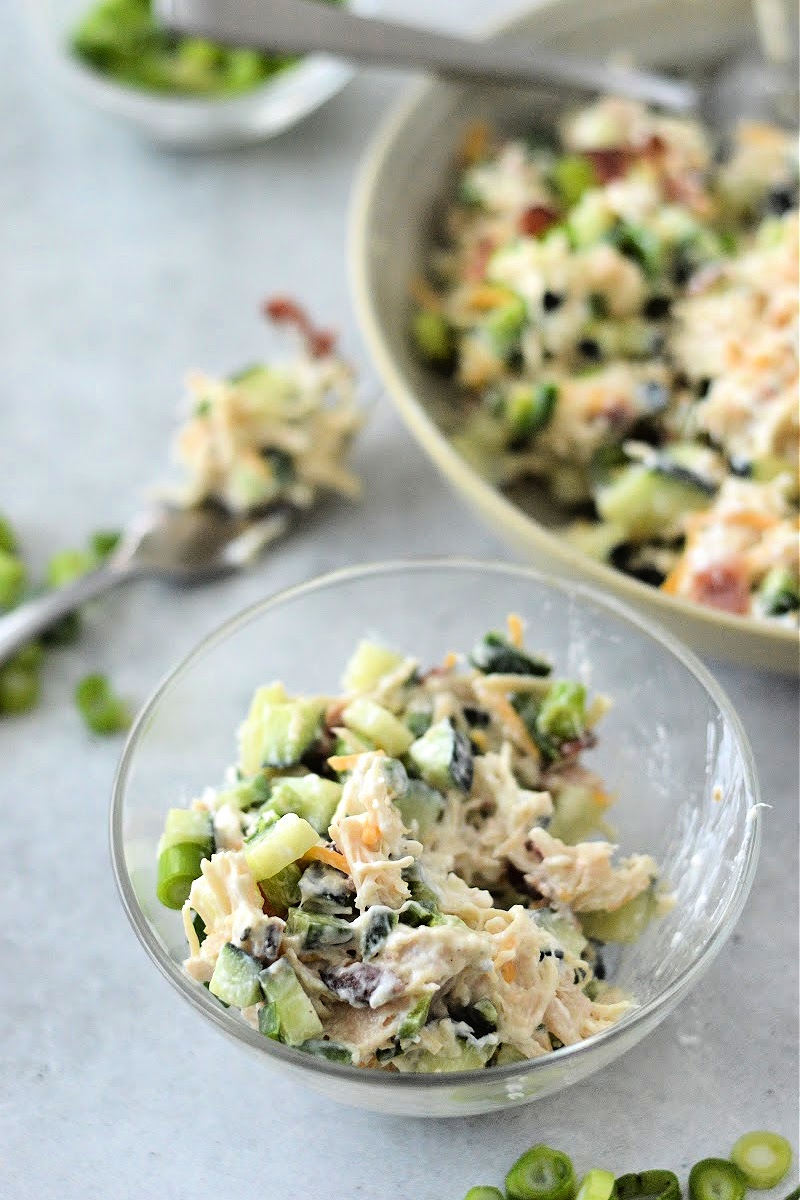 Keto Jalapeno Popper Chicken Cucumber Salad