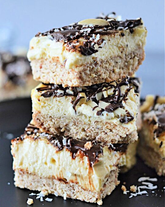 Low-Carb No-Bake Almond Joy Cheesecake Bars