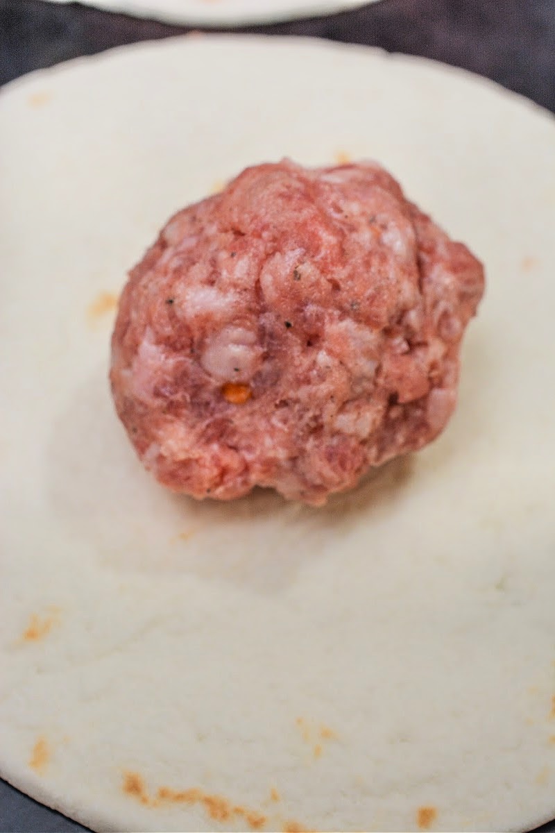 A ball of raw sausage