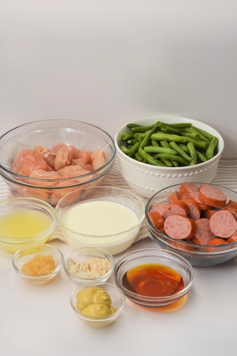 Low-Carb Honey Mustard Kielbasa Chicken and Green Beans Ingredients
