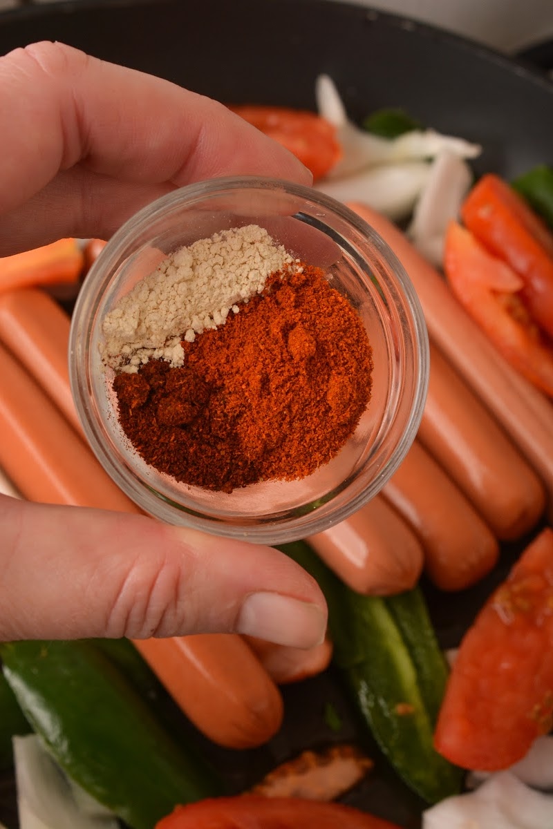 A blend of spices in a small bowl