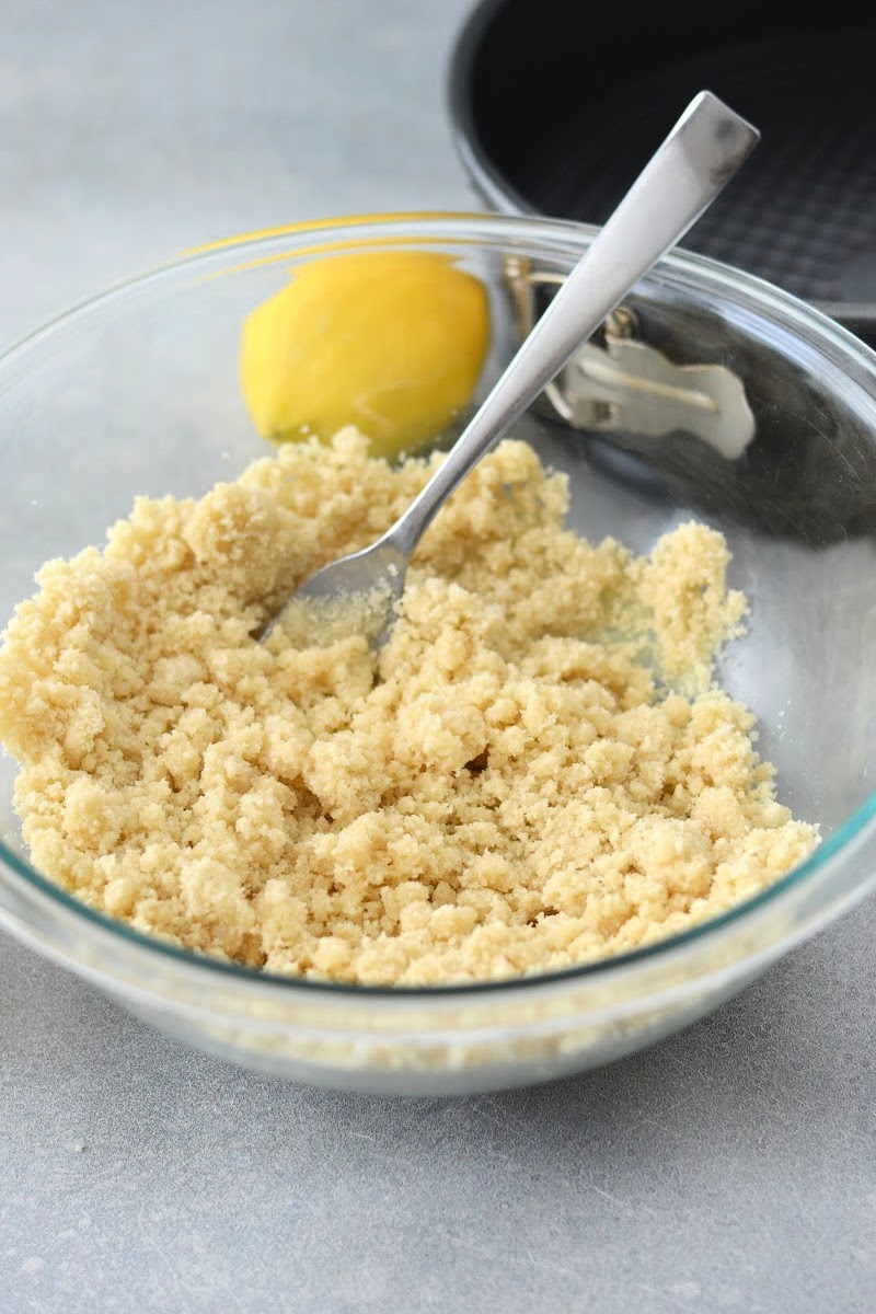 Mixing the crust ingredients