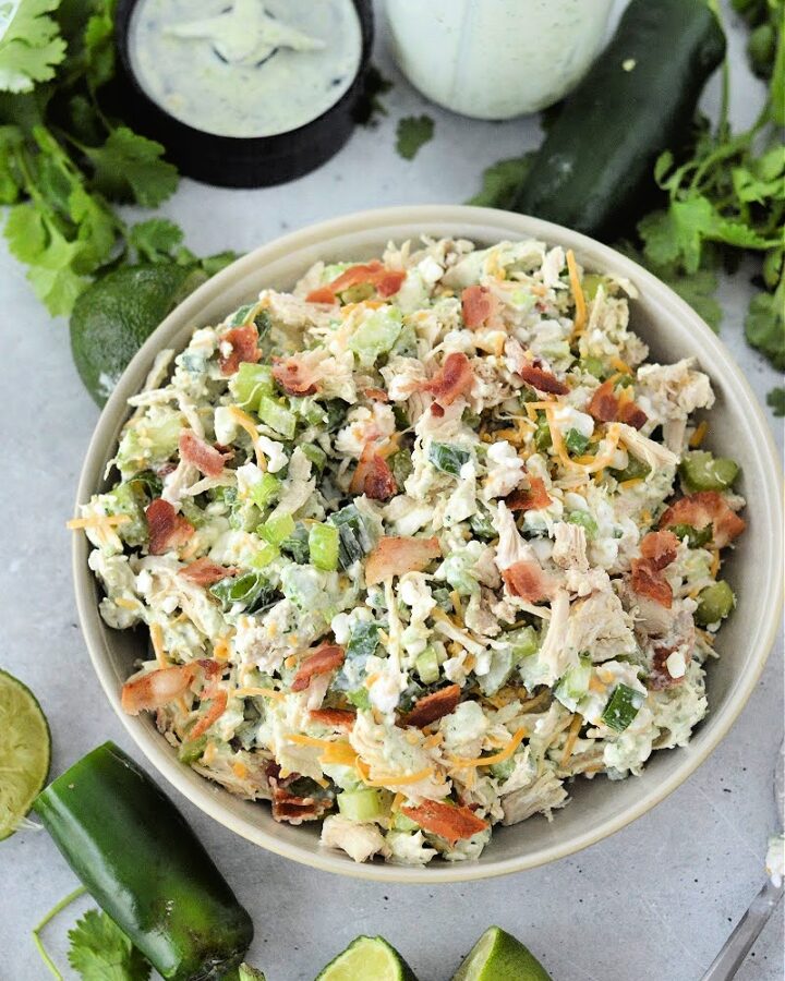 Keto Jalapeno Popper Cottage Cheese Chicken Salad