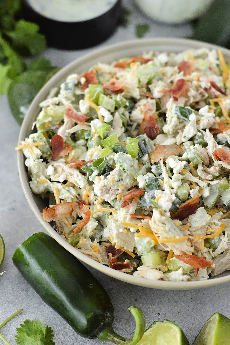 Keto Jalapeno Popper Cottage Cheese Chicken Salad