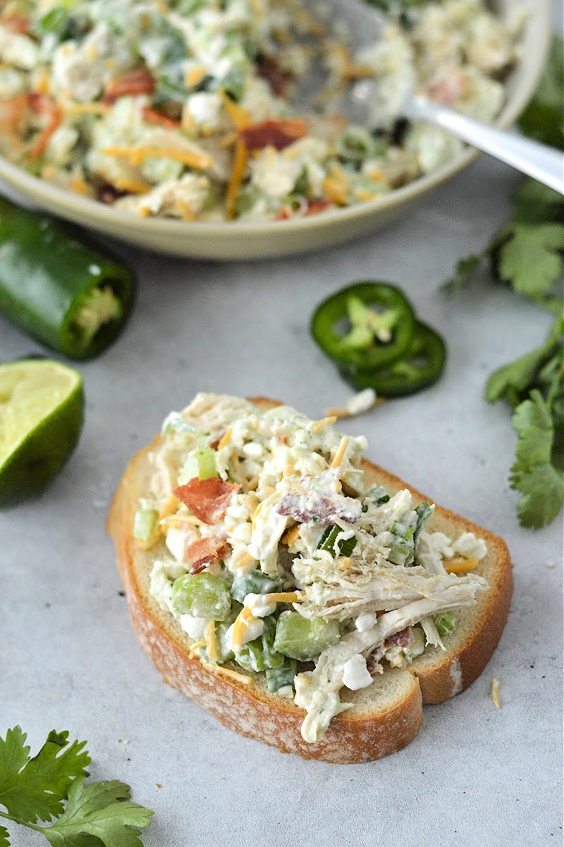 Keto Jalapeno Popper Cottage Cheese Chicken Salad