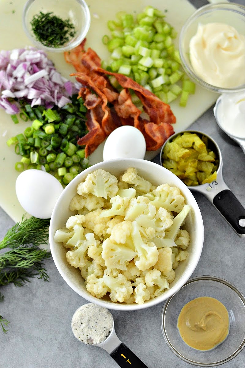 Keto Dill Pickle Ranch Cauliflower Salad Ingredients