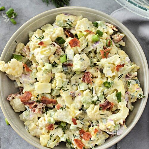 Keto Dill Pickle Ranch Cauliflower Salad