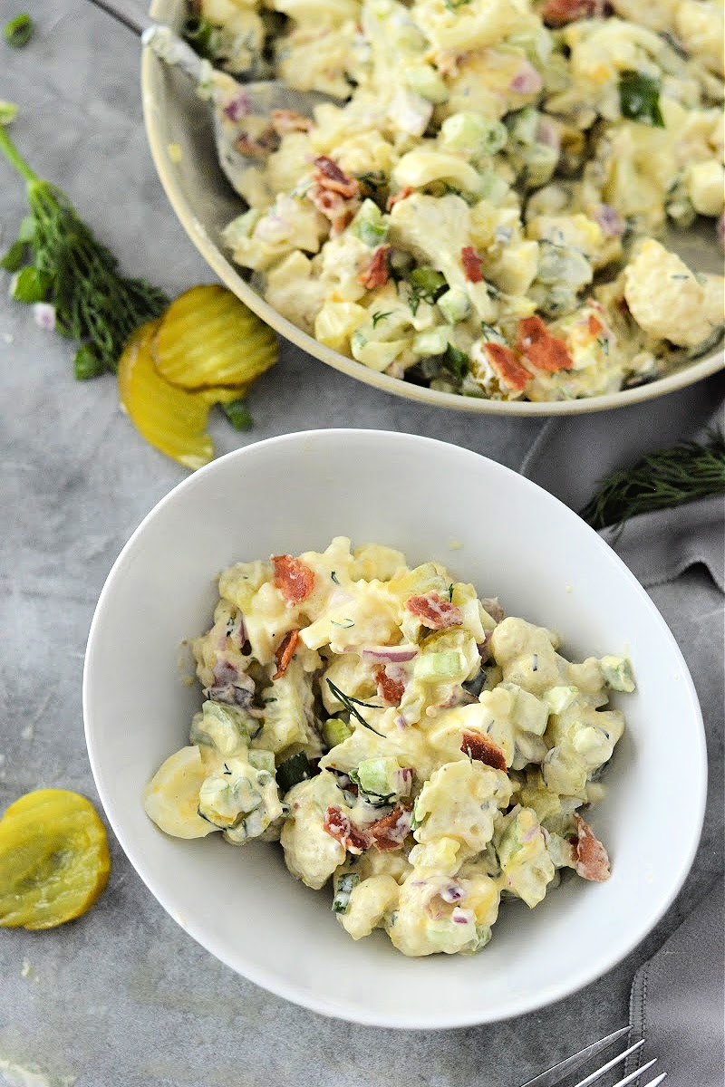 Keto Dill Pickle Ranch Cauliflower Salad