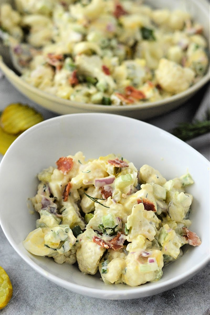 Keto Dill Pickle Ranch Cauliflower Salad