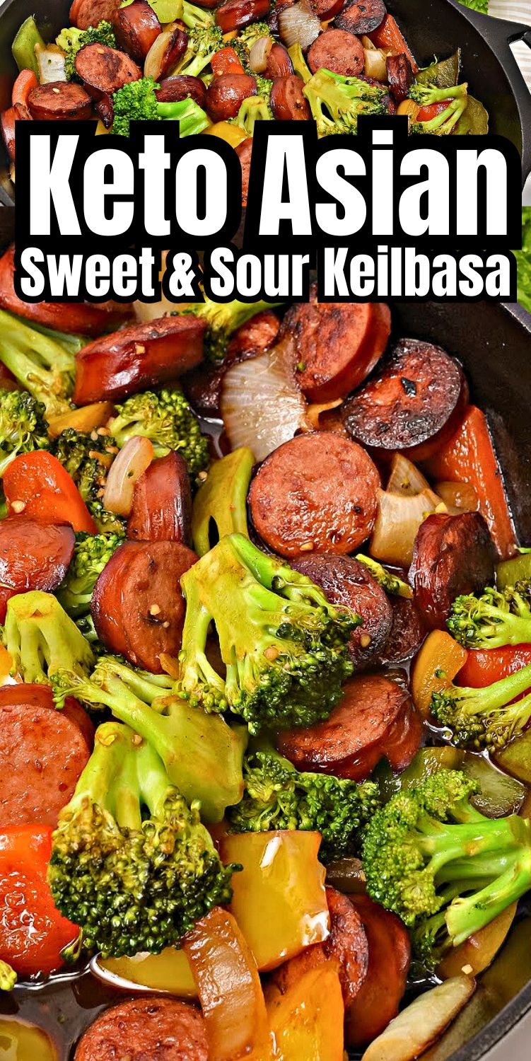 Low Carb Asian Sweet and Sour Kielbasa and Chicken