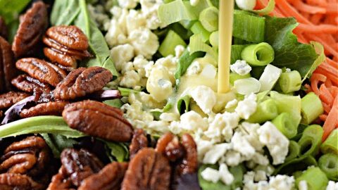 Recreate the iconic Outback blue cheese pecan chopped salad in your  kitchen. This low-carb copycat ...